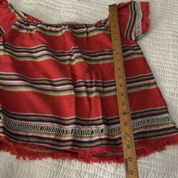 Anthropologie DRA striped Mexican blanket, print top extra small - Picture 5 of 6